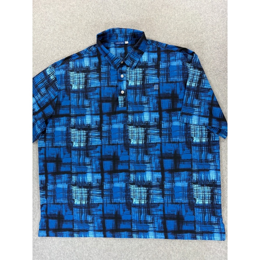 Hreski Performance Short Sleeve Golf Polo Shirt (Men's 3XL) Blue